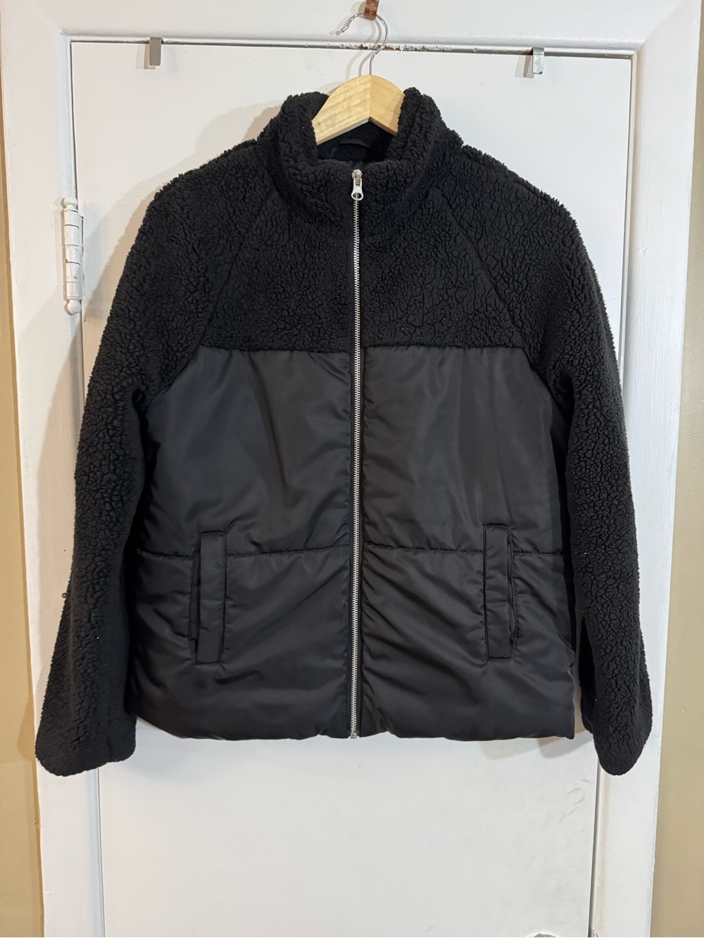 Maurices Black Sherpa & Puffer Zip Jacket